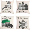 4pcs Black & White Plaid Pillow Cover Christmas 1 4pcs Black & White Plaid Pillow Cover Christmas -Christmas Decorations 4Pcs Christmas Plaid Pillow Cover 2 600x588 1