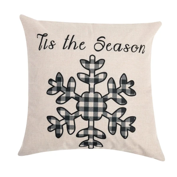 4pcs Black & White Plaid Pillow Cover Christmas 4 4pcs Black & White Plaid Pillow Cover Christmas - Image 3