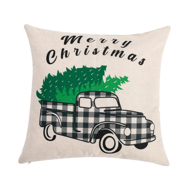 4pcs Black & White Plaid Pillow Cover Christmas 6 4pcs Black & White Plaid Pillow Cover Christmas - Image 5