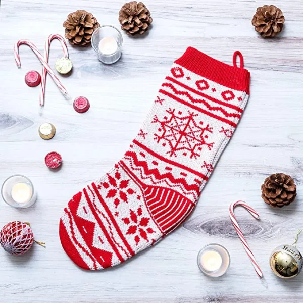 4Pcs Knit Christmas Stockings 5 4Pcs Knit Christmas Stockings - Image 3