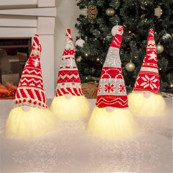 4pcs Light Up Christmas Gnome Decoration 3 4pcs Light Up Christmas Gnome Decoration