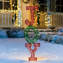 4ft 30 LED Yard Lights - Stacked Joy Letters