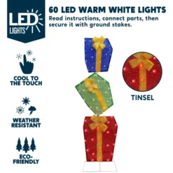 60 LED Christmas Tinsel Stacked Gift Boxes 4ft 11 60 LED Christmas Tinsel Stacked Gift Boxes 4ft -Christmas Decorations 4ft Christmas Tinsel Stacked Gift Boxes 4 result 600x600 1