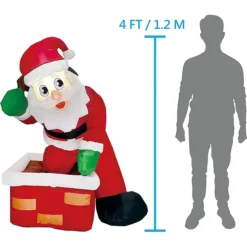 4ft Inflatable Rooftop Santa Claus Carry Gift Bag 13 4ft Inflatable Rooftop Santa Claus Carry Gift Bag -Christmas Decorations 4ft Inflatable Rooftop Santa Claus Carry Gift Bag 5