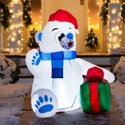 4ft LED Inflatable Polar Bear Christmas Yard Decorations -Christmas Decorations 4ft LED Inflatable Polar Bear Christmas Yard Decorations 4 600x600 1
