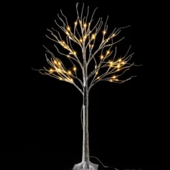 64 LED White Birch Tree Decoration With Lights 4ft 11 64 LED White Birch Tree Decoration With Lights 4ft -Christmas Decorations 4ft White Birch Tree Decoration with 64 LED Lights 4 result 600x600 1