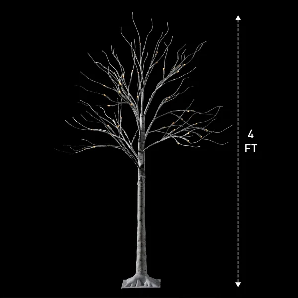64 LED White Birch Tree Decoration With Lights 4ft 7 64 LED White Birch Tree Decoration With Lights 4ft - Image 5
