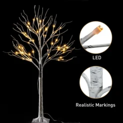 64 LED White Birch Tree Decoration With Lights 4ft 13 64 LED White Birch Tree Decoration With Lights 4ft -Christmas Decorations 4ft White Birch Tree Decoration with 64 LED Lights 7 result 600x600 1