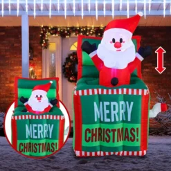 4ft Inflatable LED Santa In The Box