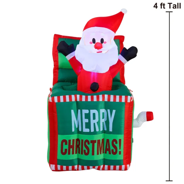 4ft Inflatable LED Santa In The Box 5 4ft Inflatable LED Santa In The Box - Image 3