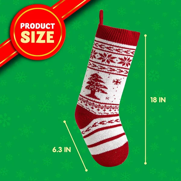 4pcs Knit Christmas Stockings Decoration 18in 8 4pcs Knit Christmas Stockings Decoration 18in - Image 6