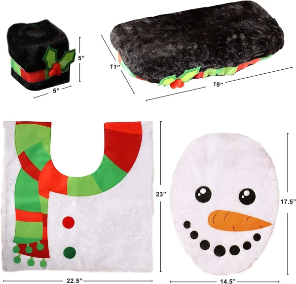5pcs Snowman Bathroom Decor Set 7 5pcs Snowman Bathroom Decor Set - Image 5