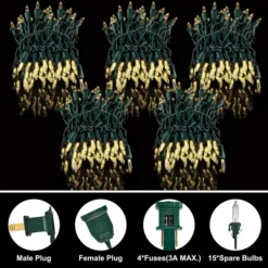 5x150 LED Clear Led String Lights 38.7ft 12 5x150 LED Clear Led String Lights 38.7ft -Christmas Decorations 5 Set of 150 Count String Lights 38.7 FT 4 result 600x600 1