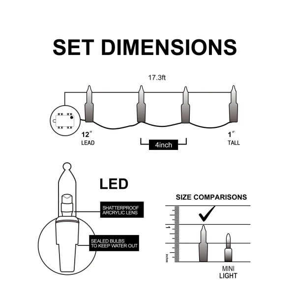 50 LED Clear White Led Christmas Lights 6 50 LED Clear White Led Christmas Lights - Image 4