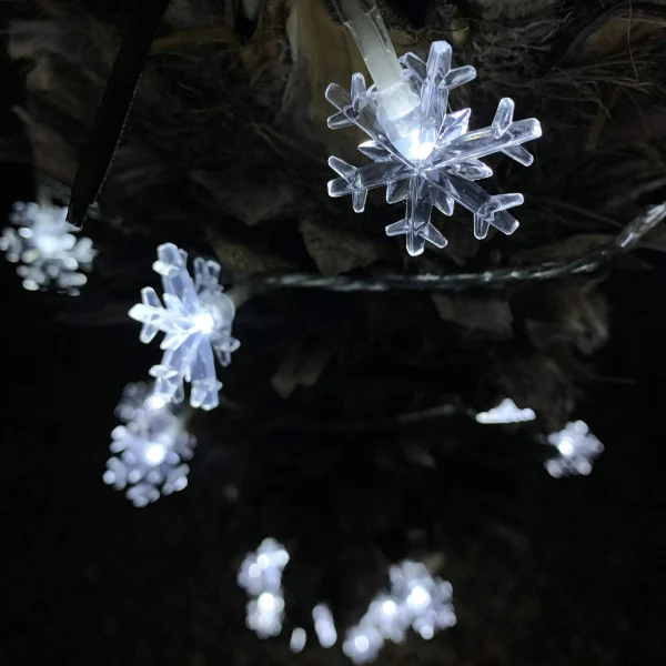 50 LED Cool White Snowflake String Lights 17.06ft 5 50 LED Cool White Snowflake String Lights 17.06ft - Image 3