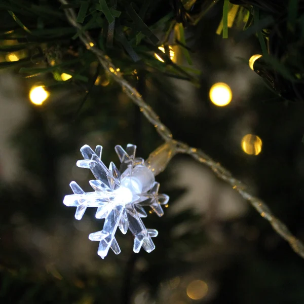50 LED Cool White Snowflake String Lights 17.06ft 7 50 LED Cool White Snowflake String Lights 17.06ft - Image 5