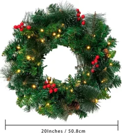50 LED Artificial Christmas Pre Lit Wreaths 20in 12 50 LED Artificial Christmas Pre Lit Wreaths 20in -Christmas Decorations 50 LED Artificial Christmas Pre lit Wreaths 20in 4 600x651 1