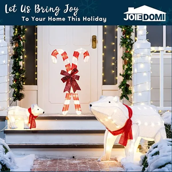 2.8ft Tinsel Candy Canes Christmas LED Yard Light 7 2.8ft Tinsel Candy Canes Christmas LED Yard Light - Image 5