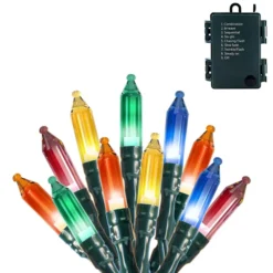 50 Multicolor LED Green Wire String Lights 17.3ft