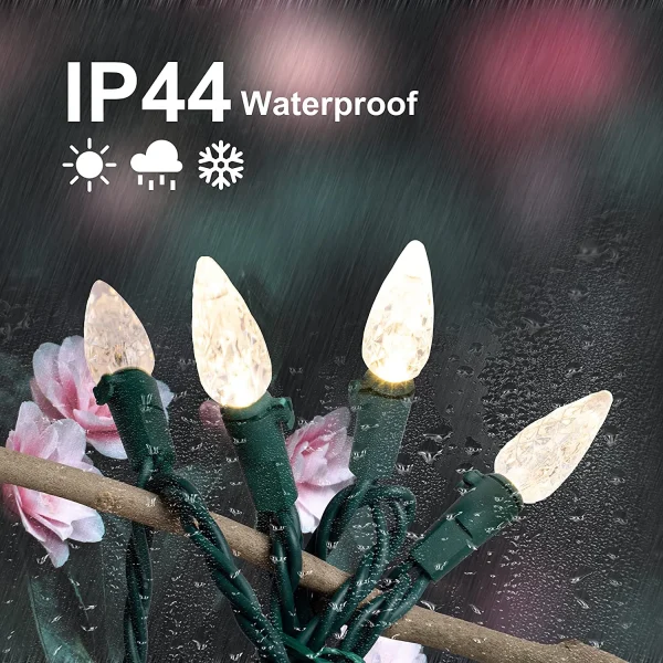 150 LED C6 Warm White Christmas String Lights 50.52ft 7 150 LED C6 Warm White Christmas String Lights 50.52ft - Image 5