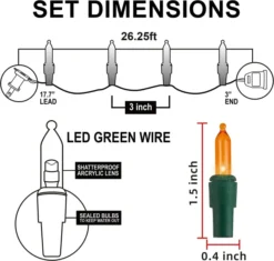2x100 LED Multicolor Christmas Green Wire String Lights 26.25ft -Christmas Decorations 52.5 FT 200 Count Christmas Multicolor Green Wire String Lights 6 result 600x572 1