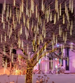 Christmas Decorations -Christmas Decorations 540 LEDs Christmas Meteor Shower Lights Warm White 2 result 600x668 1