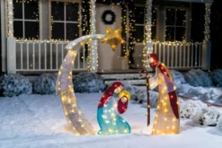 5ft 140 LED Tinsel Nativity Scene Warm White Yard Light