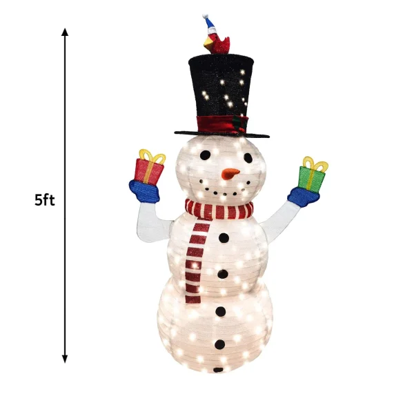 Collapsible LED Light Up Snowman Decoration 5ft 7 Collapsible LED Light Up Snowman Decoration 5ft - Image 5