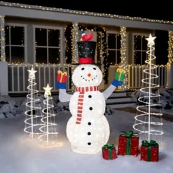 Collapsible LED Light Up Snowman Decoration 5ft 10 Collapsible LED Light Up Snowman Decoration 5ft -Christmas Decorations 5ft 160 LED Collapsible Snowman Yard Light 4 600x600 1