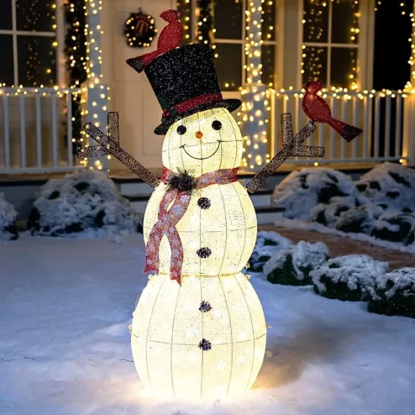 Christmas Cotton Snowman LED Yard Light 5ft 3 Christmas Cotton Snowman LED Yard Light 5ft