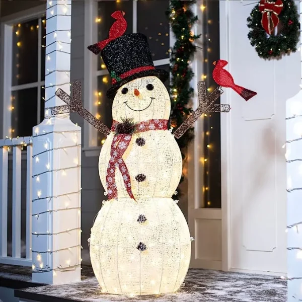 Christmas Cotton Snowman LED Yard Light 5ft 5 Christmas Cotton Snowman LED Yard Light 5ft - Image 3