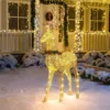 5ft 100 LED Fabric Gold Buck (Wreath & Ribbon) -Christmas Decorations 5ft Fabric Gold Buck Wreath amp Ribbon 1 600x600 1