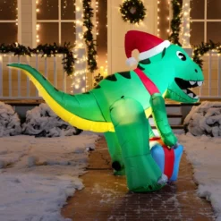 5ft LED Giant Christmas Inflatable Dinosaur -Christmas Decorations 5ft LED Giant Christmas Inflatable Dinosaur 1 600x600 1