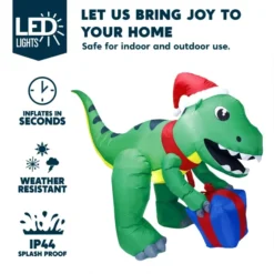 5ft LED Giant Christmas Inflatable Dinosaur -Christmas Decorations 5ft LED Giant Christmas Inflatable Dinosaur 8 600x600 1
