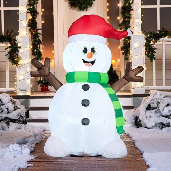 5ft LED Light Up Big Snowman Blow Up 3 5ft LED Light Up Big Snowman Blow Up