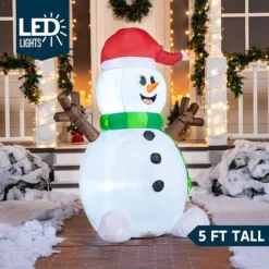 5ft LED Light Up Big Snowman Blow Up 9 5ft LED Light Up Big Snowman Blow Up -Christmas Decorations 5ft LED Light up Big Snowman Blow up 7 600x600 1
