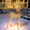5ft 100 LED Yard Lights - Fabric Champagne Buck 1 5ft 100 LED Yard Lights - Fabric Champagne Buck -Christmas Decorations 5ft LED Yard Lights Fabric Champagne Buck 3 1 600x600 1