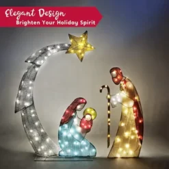 5ft 140 LED Tinsel Nativity Scene Warm White Yard Light 12 5ft 140 LED Tinsel Nativity Scene Warm White Yard Light -Christmas Decorations 5ft Tinsel Nativity Scene 140 LED Warm White Yard Light 4 600x600 1