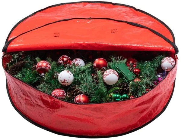 2pcs Red Christmas Wreath Storage Bags 36in 5 2pcs Red Christmas Wreath Storage Bags 36in - Image 3