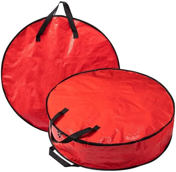 2pcs Red Christmas Wreath Storage Bags 36in 4 2pcs Red Christmas Wreath Storage Bags 36in - Image 2