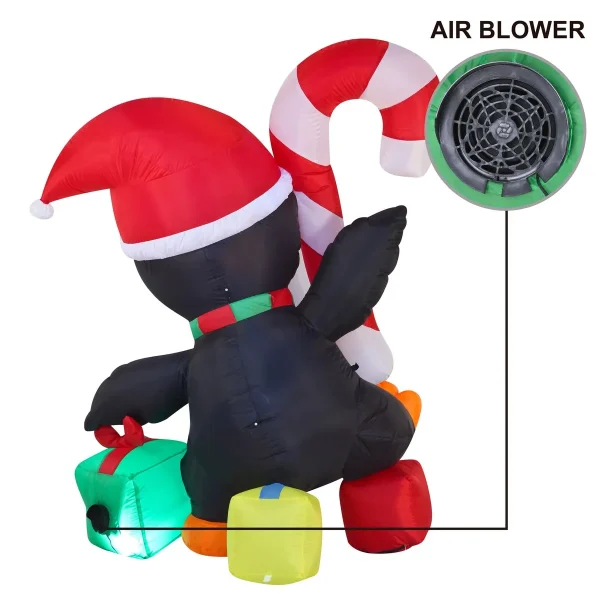 6ft Tall LED Funny Inflatable Christmas Penguin 6 6ft Tall LED Funny Inflatable Christmas Penguin - Image 4