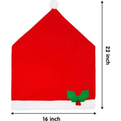 4pcs Santa Hat Chair Covers And 2pcs Handle Covers 10 4pcs Santa Hat Chair Covers And 2pcs Handle Covers -Christmas Decorations 6Pcs Chair Cover Santa Claus Hat with Two Door Handle Covers 1 1