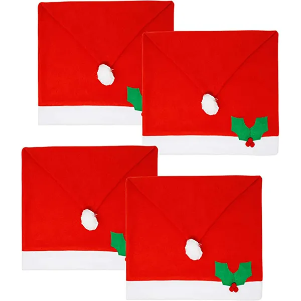 4pcs Santa Hat Chair Covers And 2pcs Handle Covers 6 4pcs Santa Hat Chair Covers And 2pcs Handle Covers - Image 4