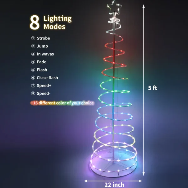 6ft 135 LED Smart Animated Lightshow Spiral Christmas Tree 7 6ft 135 LED Smart Animated Lightshow Spiral Christmas Tree - Image 5