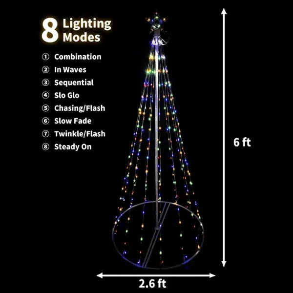 6ft 275 LED Animated Lightshow Cone Christmas Tree 7 6ft 275 LED Animated Lightshow Cone Christmas Tree - Image 5