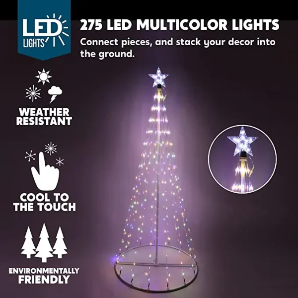 6ft 275 LED Animated Lightshow Cone Christmas Tree 4 6ft 275 LED Animated Lightshow Cone Christmas Tree - Image 2