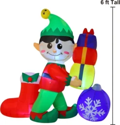 6ft Inflatable LED Elf Holding Gifts Decoration 10 6ft Inflatable LED Elf Holding Gifts Decoration -Christmas Decorations 6ft Inflatable LED Elf Holding Gifts Decoration 4 result 600x624 1