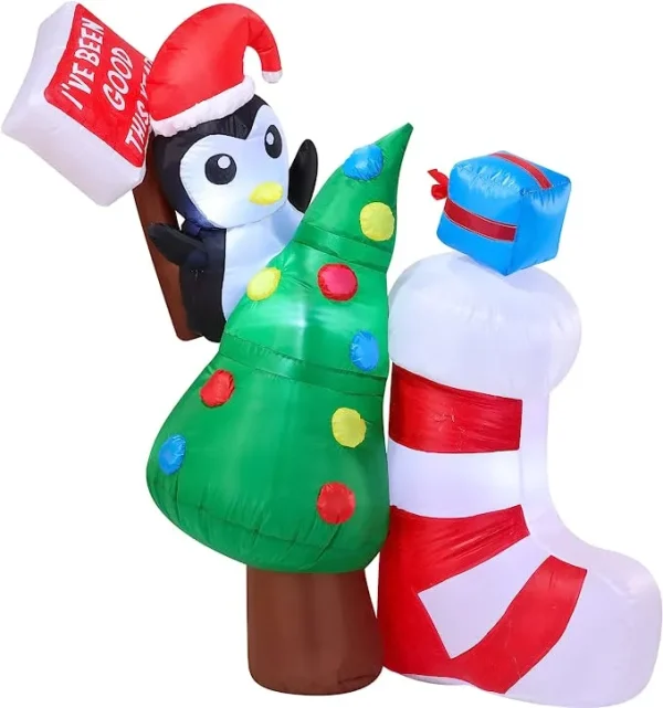 5ft Inflatable LED I've Been Good Sign Penguin 4 5ft Inflatable LED I've Been Good Sign Penguin - Image 2