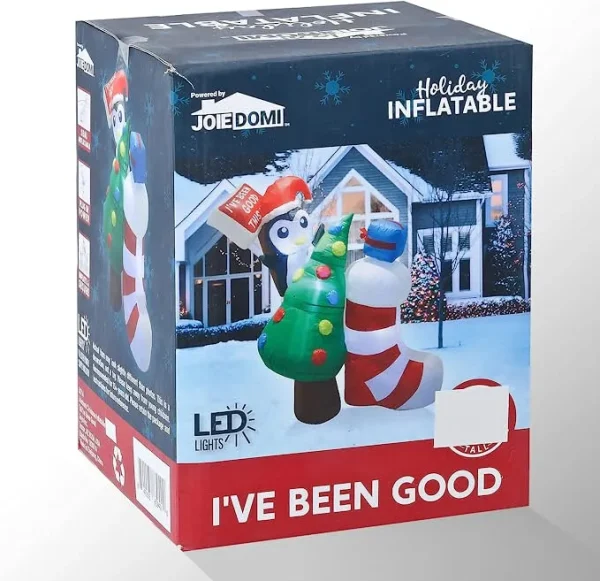 5ft Inflatable LED I've Been Good Sign Penguin 7 5ft Inflatable LED I've Been Good Sign Penguin - Image 5