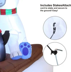 6ft Inflatable LED Polar Bear Sledding With A Penguin -Christmas Decorations 6ft Inflatable LED Polar Bear Sledding with a Penguin 6 result 600x609 1